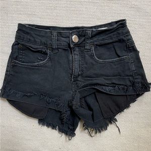 American Eagle Size 00 High rise Festival Black Jean Shorts